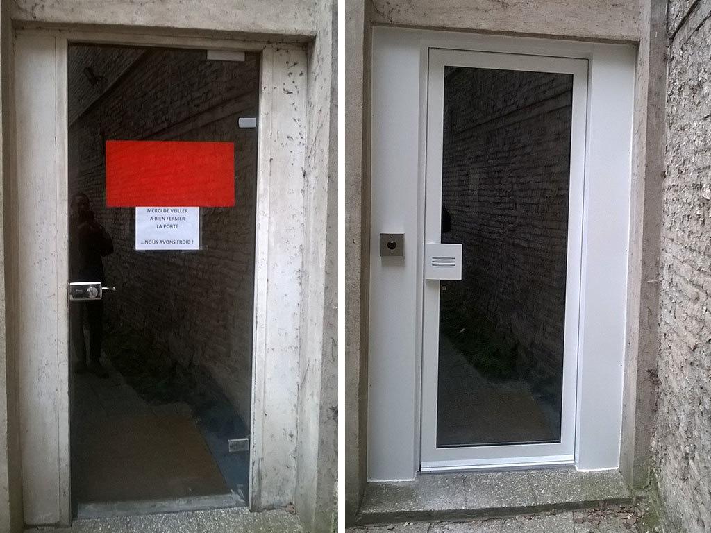 Installation d'une porte aluminium éligible RGE